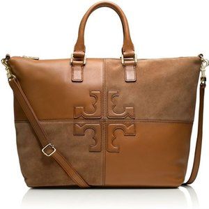 Tory Burch Natalie Suede/Leather Block Satchel